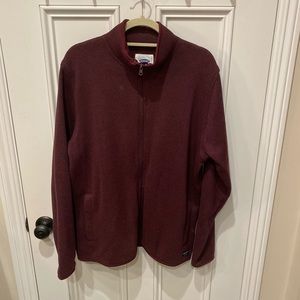Men’s Burgundy Full Zip Sweater Jacket